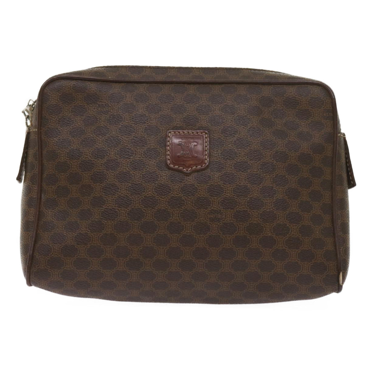 Luxury CELINE Macadam Canvas Clutch Bag PVC Brown  65270