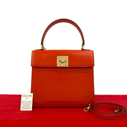 CELINE Shoulder Bag leather Orange