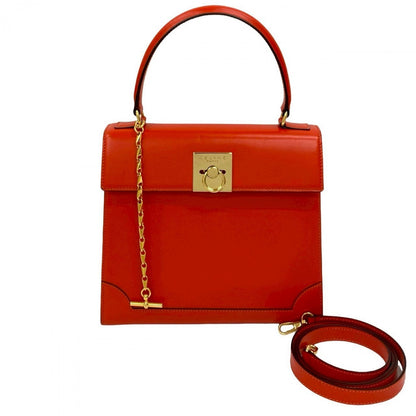 CELINE Shoulder Bag leather Orange