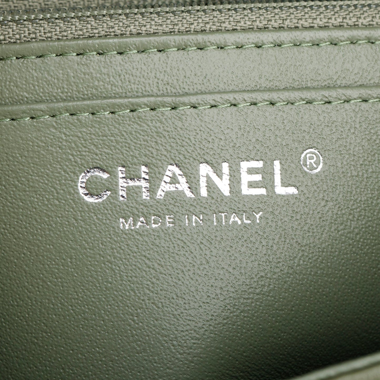 Chanel Oliver Green Quilted Lambskin Classic Mini Rectangular Flap Bag