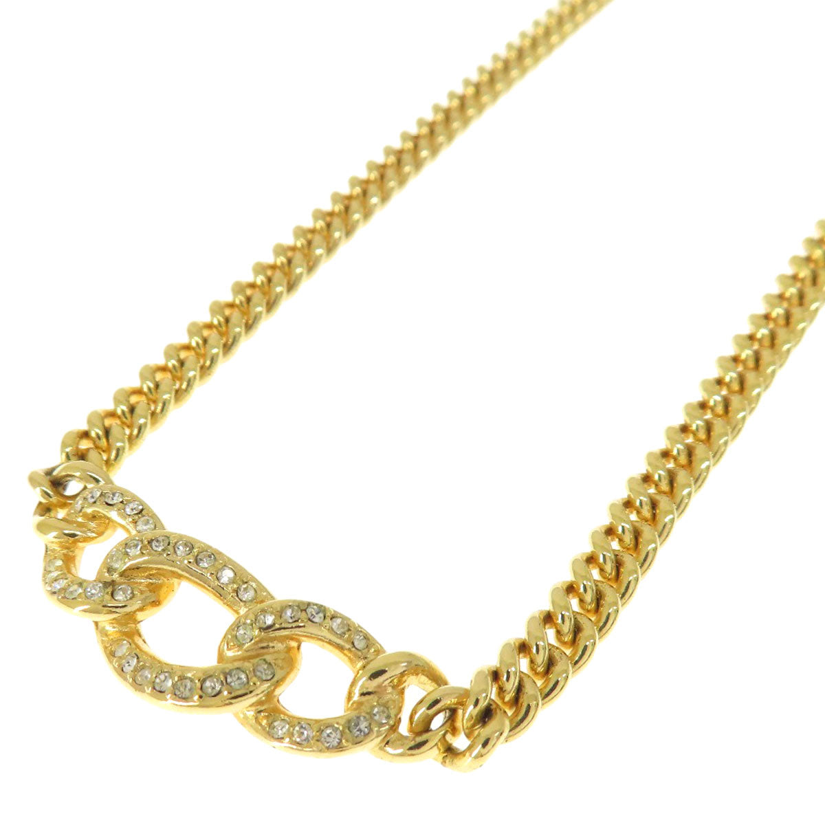 Christian Dior Necklace metallic gold Rhinestone Women
