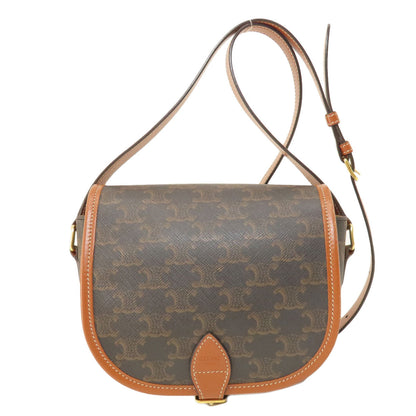CELINE Shoulder Bag PVC Brown Macadam Pattern Women