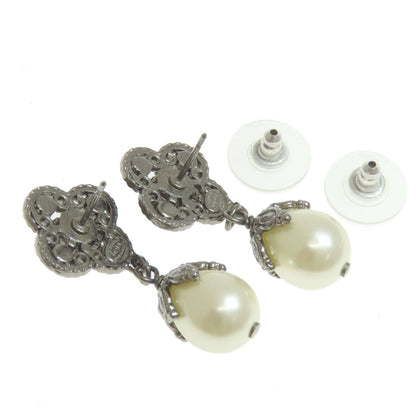 CHANEL Pierce metallic Silver COCO Mark