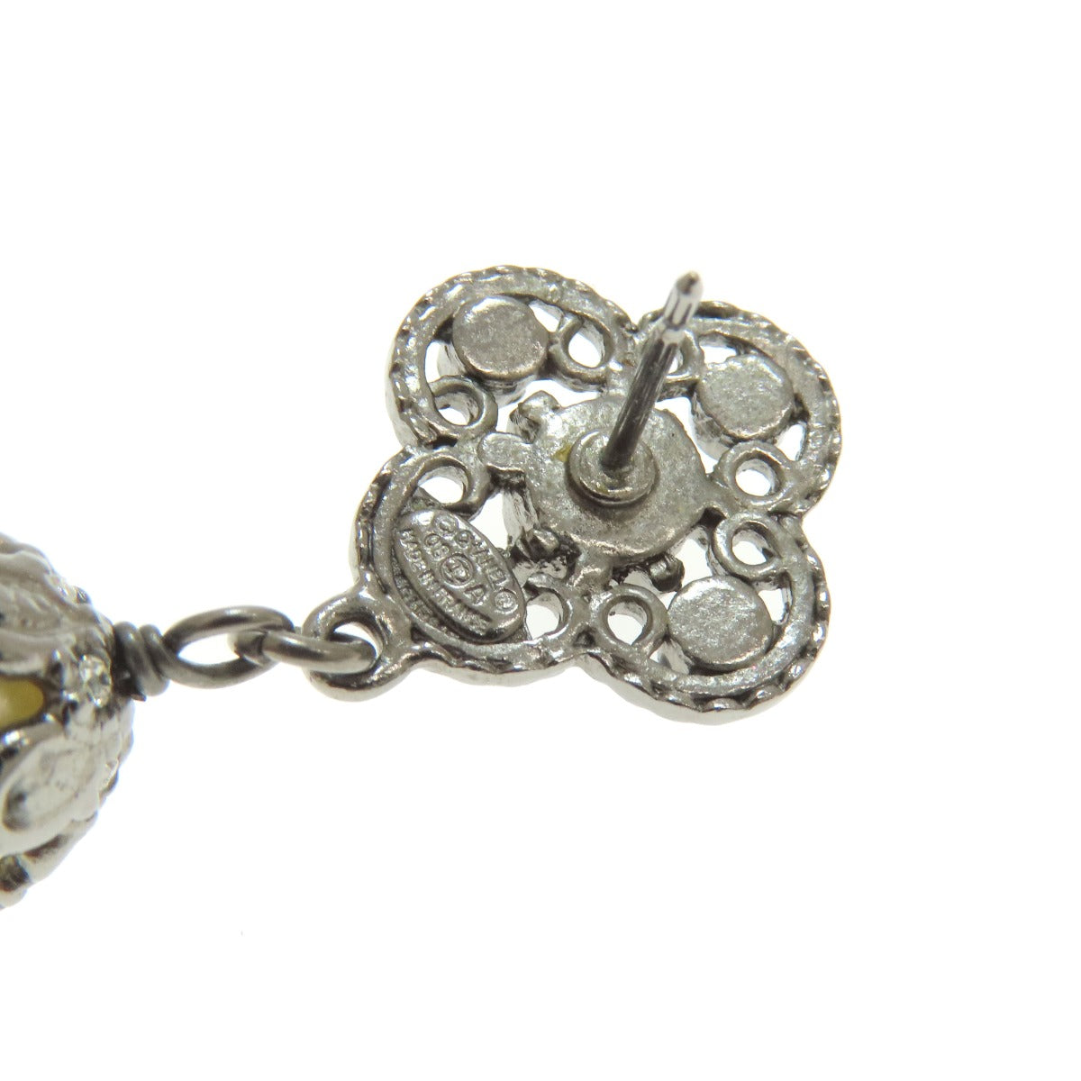 CHANEL Pierce metallic Silver COCO Mark