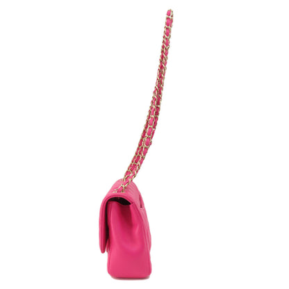 CHANEL Shoulder Bag lambskin pink ChainShoulder Matelasse Gold Metal