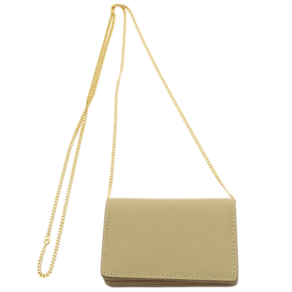 BURBERRY Coin case Calfskin beige Coin Chain Wallet Women