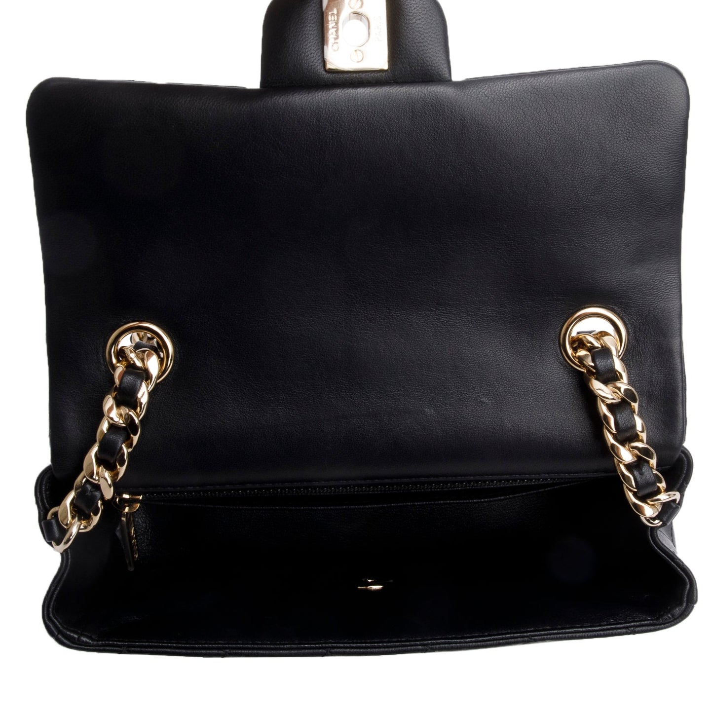Chanel 2020 Black Lambskin Mini Coco Charms Rectangular Flap