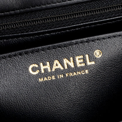 Chanel 2020 Black Lambskin Mini Coco Charms Rectangular Flap