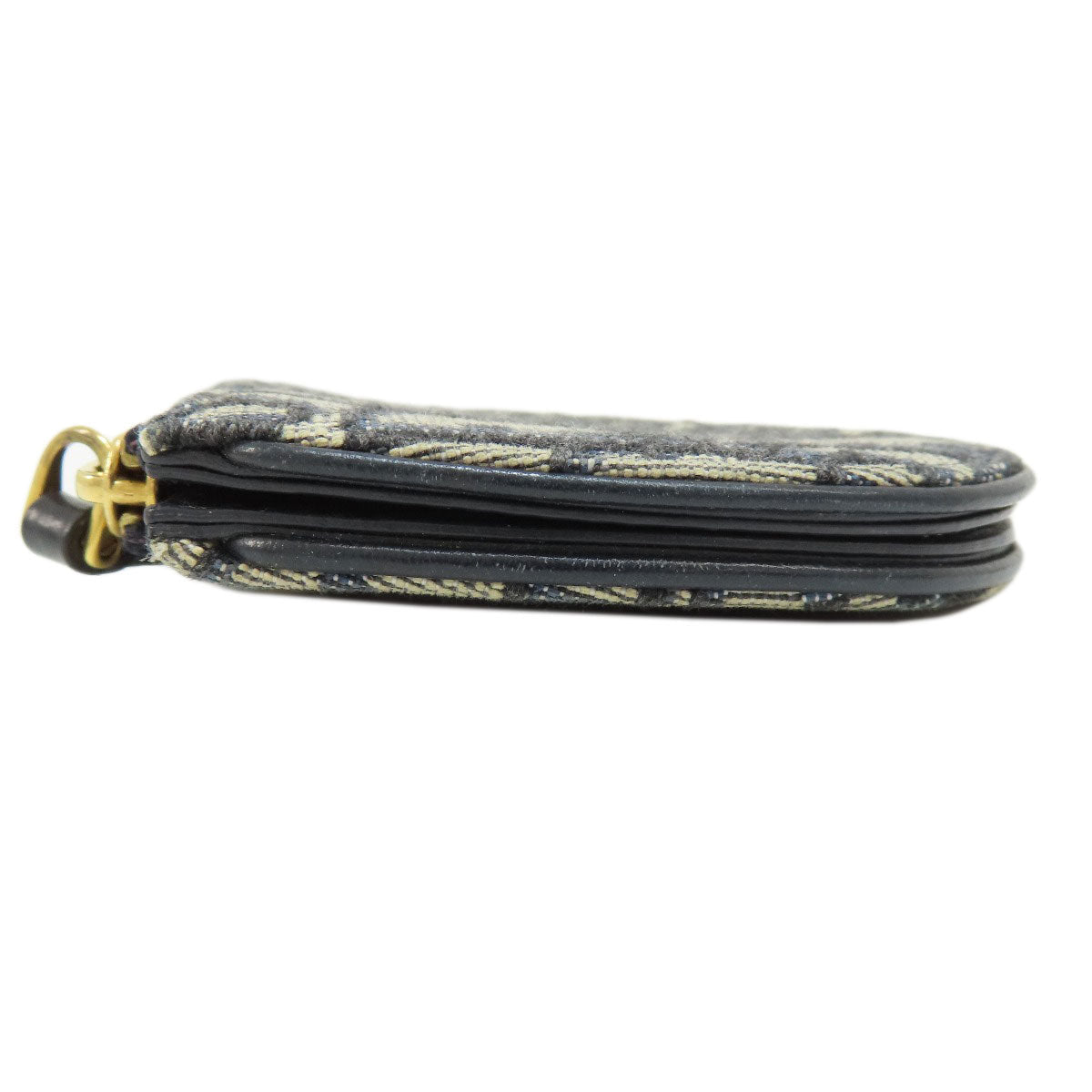 Christian Dior Coin case canvas Navy Saddle Trotter Pattern Women