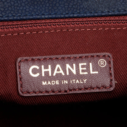 Chanel Navy Caviar Quilted Medium Globe Trotter Flap Bag