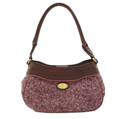 CELINE Handbag Tweed, Leather Red logoMetal Tweed Women