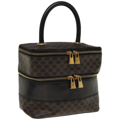 Luxury CELINE Macadam Canvas Vany Cosmetic Pouch PVC Leather Black  65328A