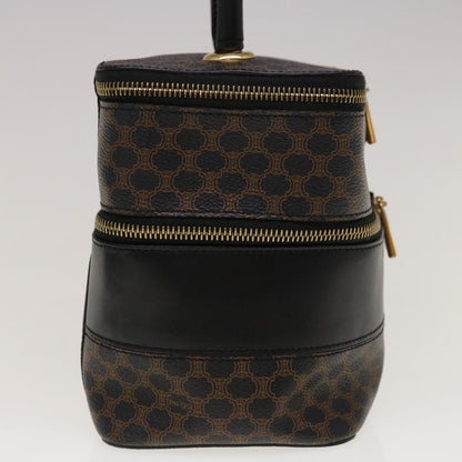Luxury CELINE Macadam Canvas Vany Cosmetic Pouch PVC Leather Black  65328A