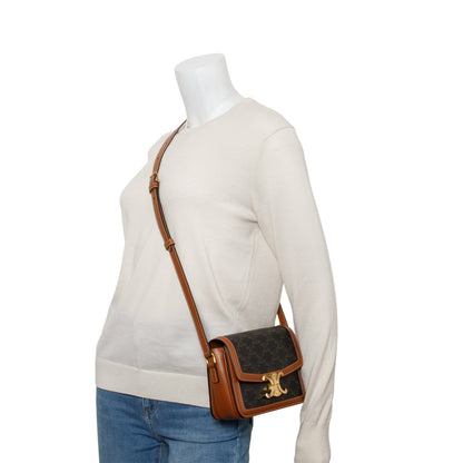 Celine 2022 Brown Triomphe Canvas Teen Triomphe Bag