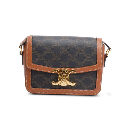 Celine 2022 Brown Triomphe Canvas Teen Triomphe Bag