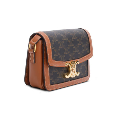 Celine 2022 Brown Triomphe Canvas Teen Triomphe Bag