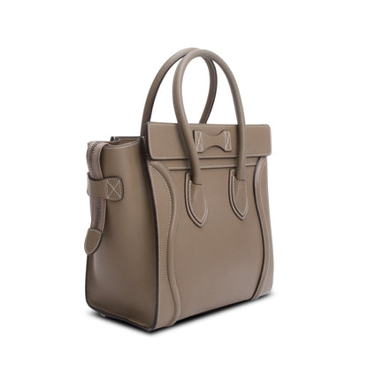 Celine Taupe Calfskin Micro Luggage Tote