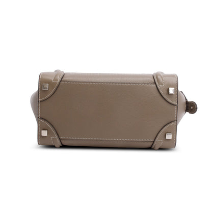 Celine Taupe Calfskin Micro Luggage Tote