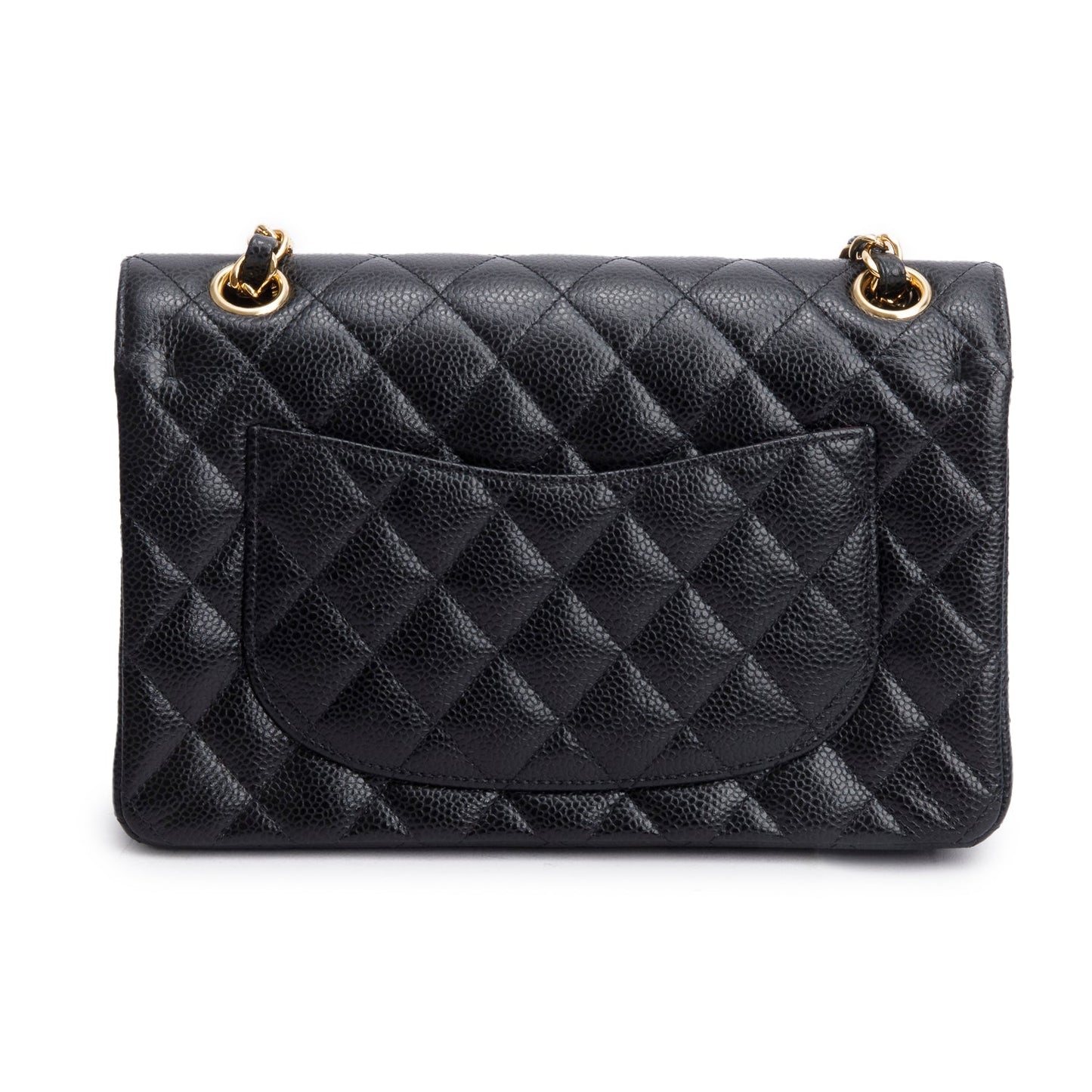 Chanel Black Quilted Caviar Leather Classic Small Double Flap Bag