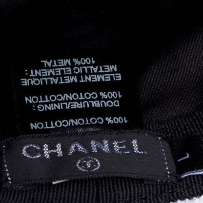 Chanel White Terry Cloth CC Bucket Hat