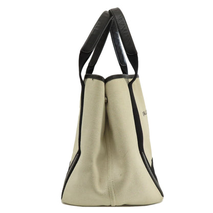 BALENCIAGA Tote Bag 339933 canvas white Navy kabas S