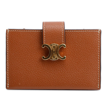 Celine 2025 Tan Supple Grained Calfskin Leather Accordeon Card Holder Nino