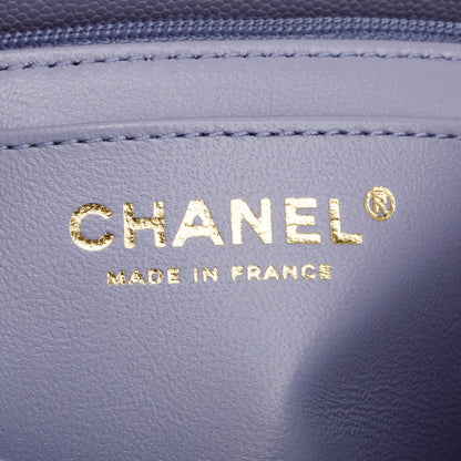 Chanel 2024 Purple Quilted Caviar Leather Mini Top Handle Flap Bag