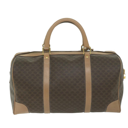 Luxury CELINE Macadam Canvas Boston Bag PVC Brown  65445