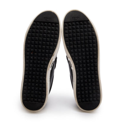 Fendi Black Leather Monster Eye Sneakers, Size 39