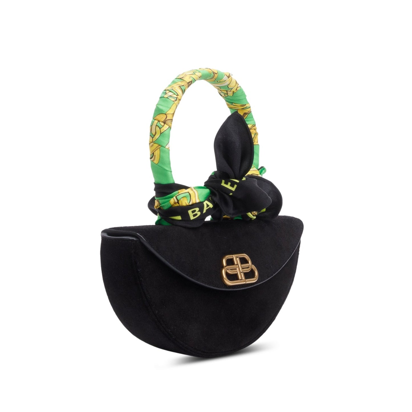 Balenciaga Black Suede Opera Clutch