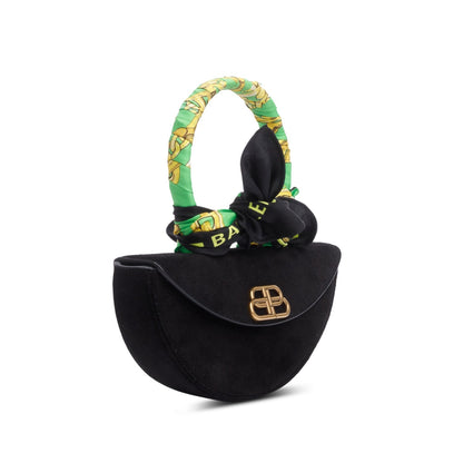 Balenciaga Black Suede Opera Clutch