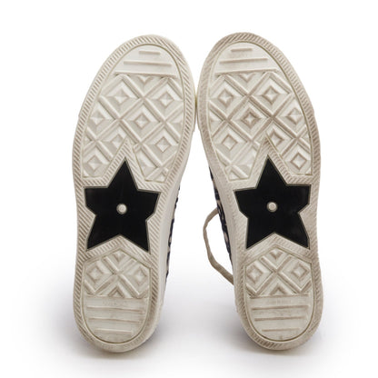 Christian Dior Deep Blue Oblique Embroidered Cotton Walk'n'Dior Sneakers, Size 37.5