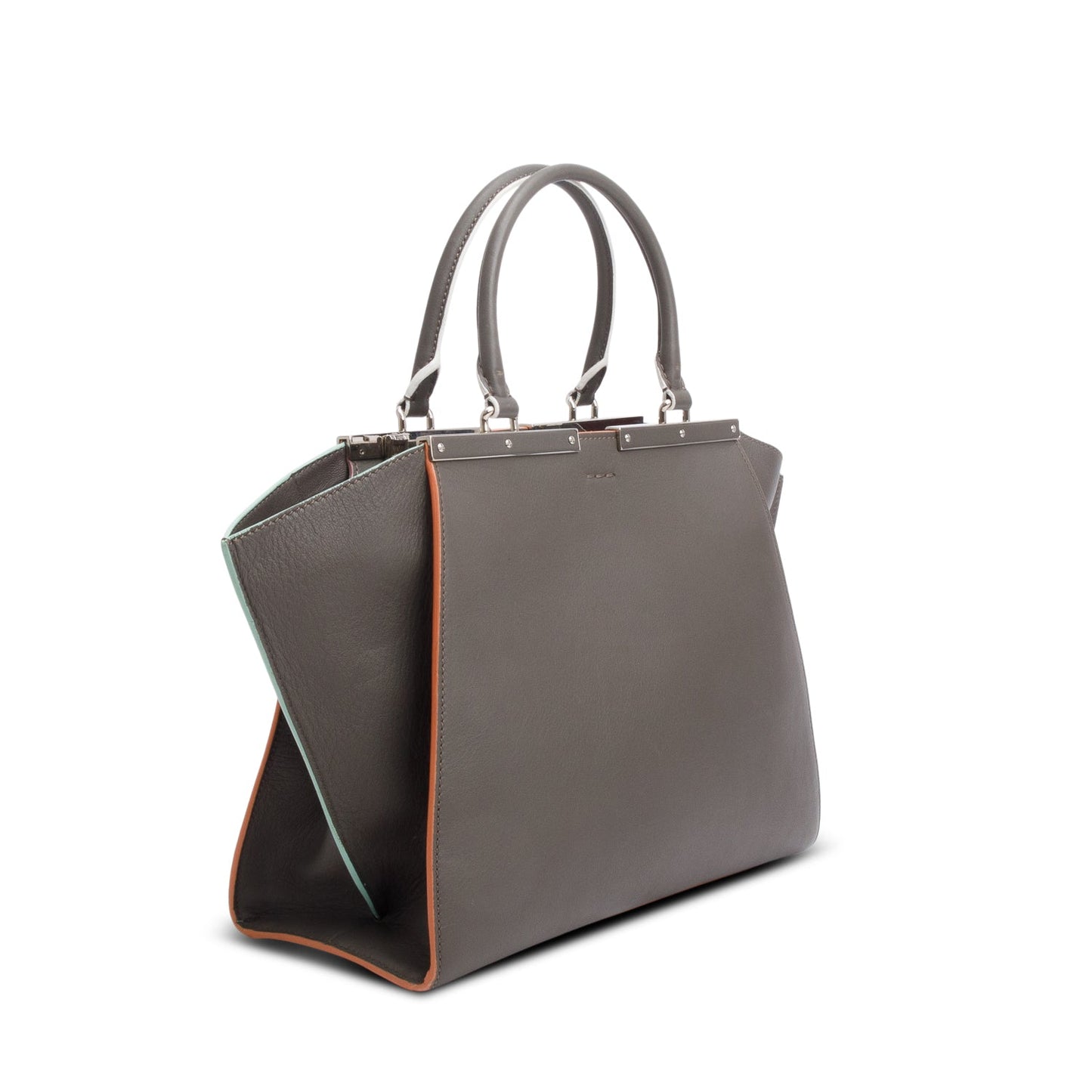 Fendi Grey Vitello Dolce Petite 3Jours Tote