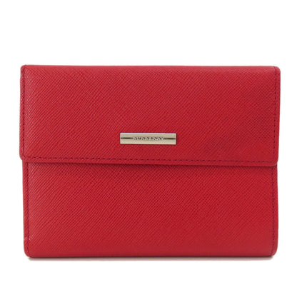 BURBERRY Bifold Wallet PVC Red logo Women