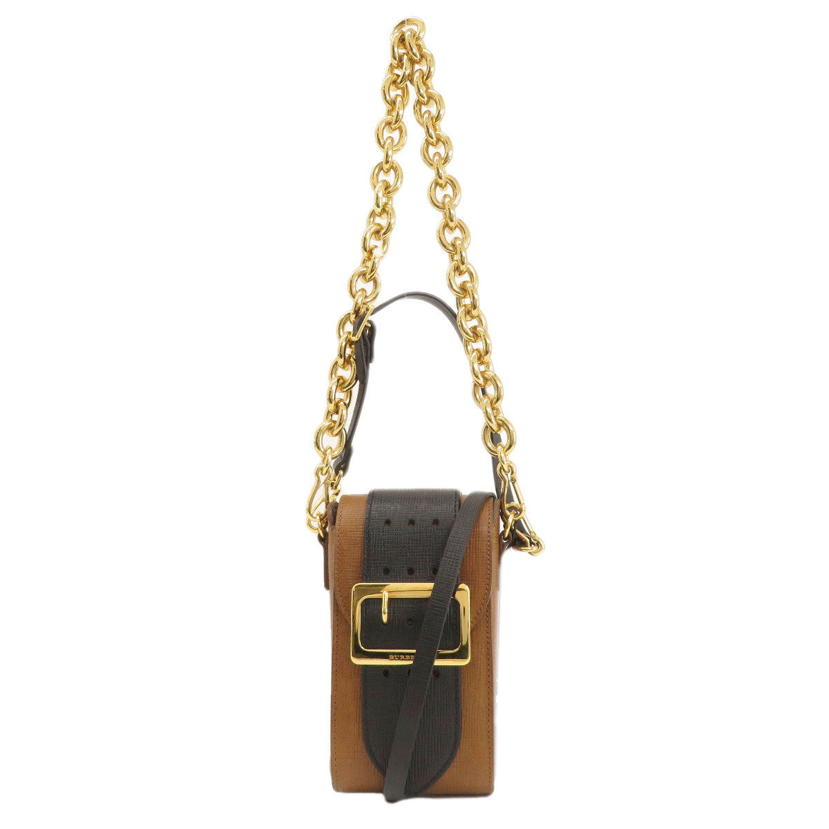 BURBERRY Shoulder Bag leather Brown 3WAY Belt Motif