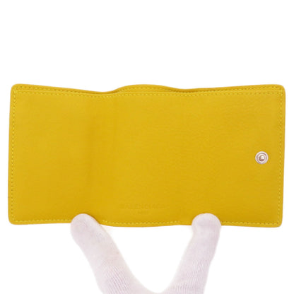 BALENCIAGA Bifold Wallet 391446 Calfskin yellow Compact Wallet Paper Women