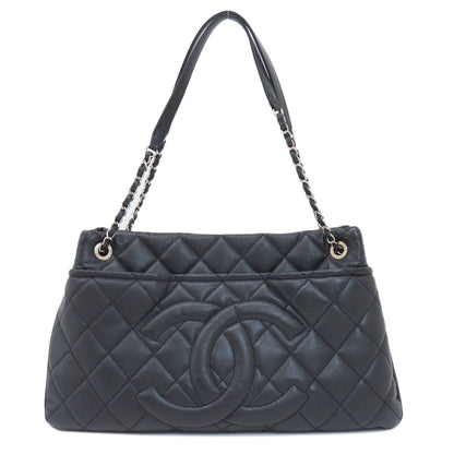 CHANEL Tote Bag Soft Grained Calfskin black COCO Mark Matelasse SilverMetal
