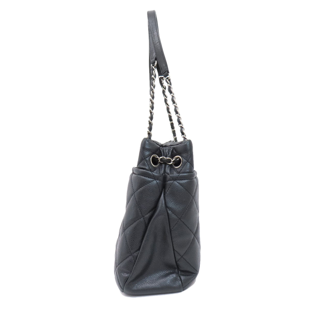 CHANEL Tote Bag Soft Grained Calfskin black COCO Mark Matelasse SilverMetal