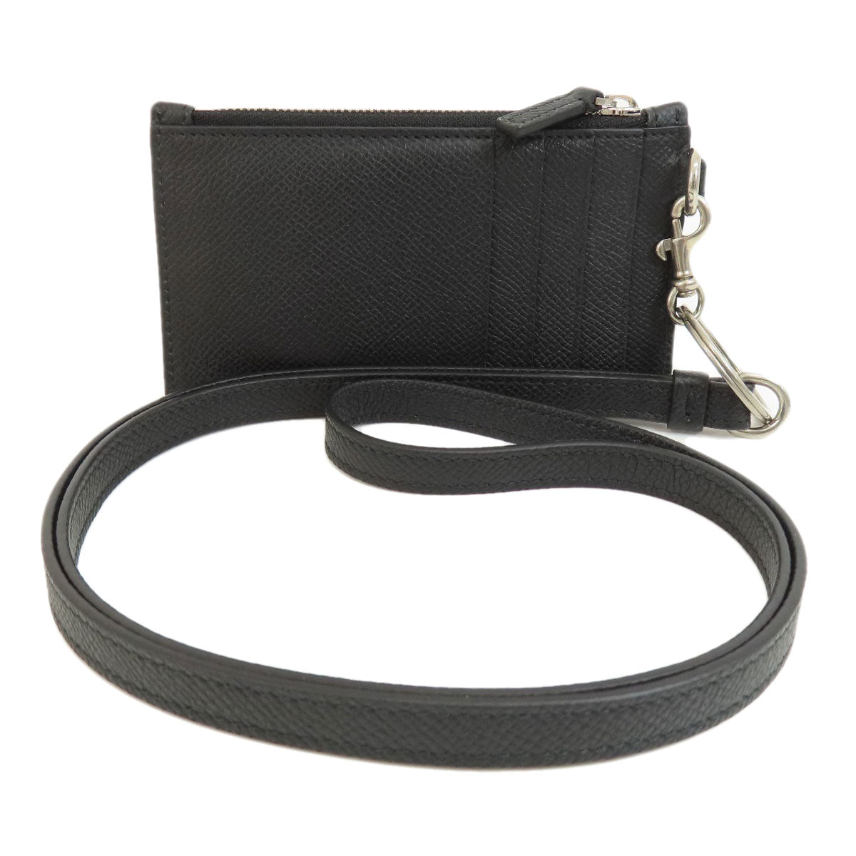 BALENCIAGA Coin case 594548 leather black logo Women(Unisex)