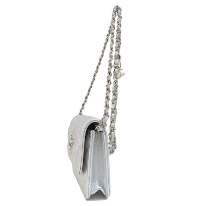 CHANEL Shoulder Bag lambskin Silver Mini ChainShoulder Star Motif Matelasse SilverMetal
