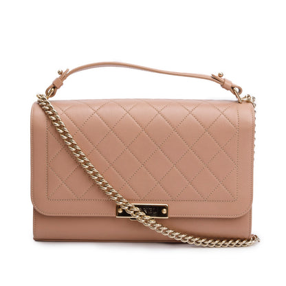 Chanel Taupe Calfskin Quilted Large Label Click Flap Bag
