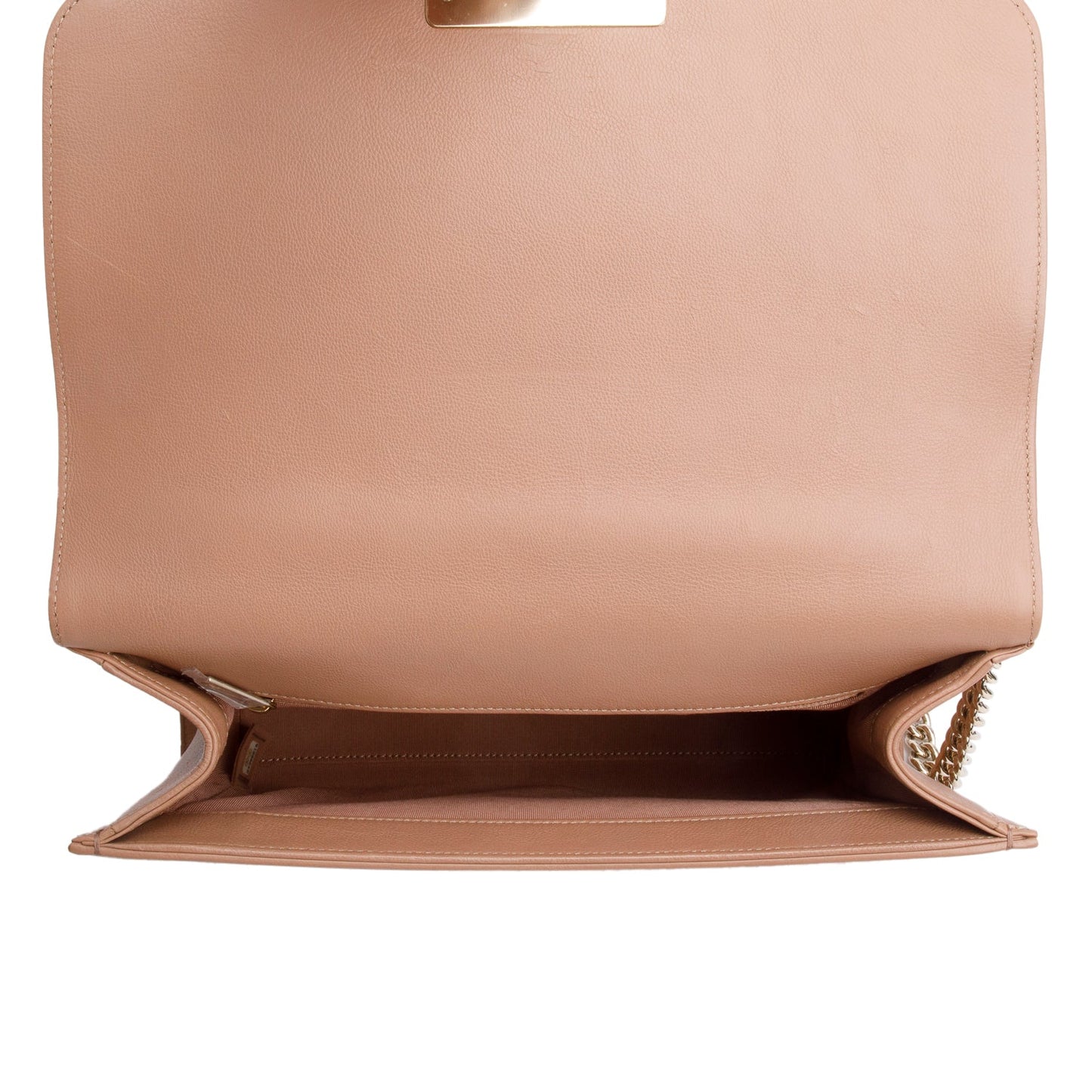 Chanel Taupe Calfskin Quilted Large Label Click Flap Bag