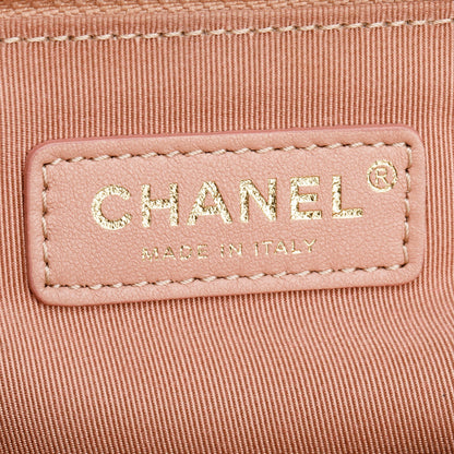 Chanel Taupe Calfskin Quilted Large Label Click Flap Bag