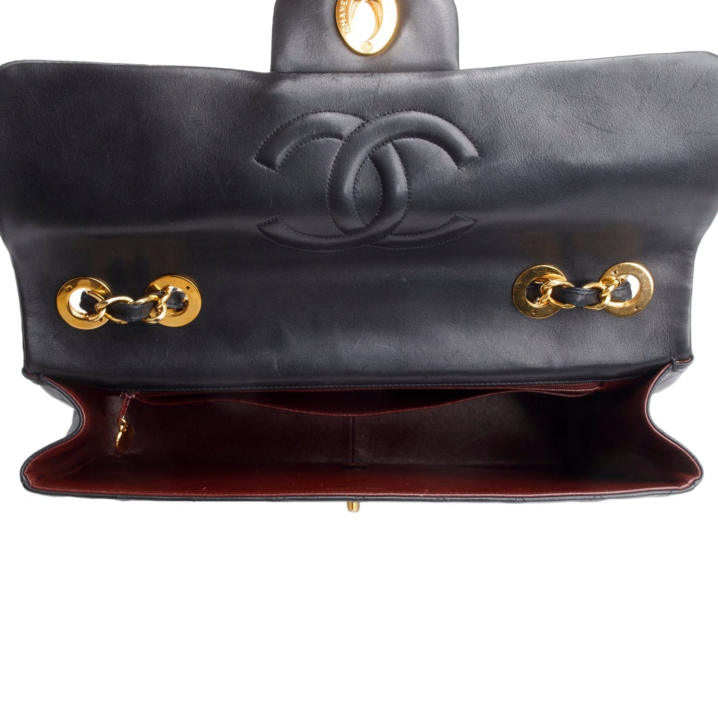 Chanel Vintage Black Lambskin Quilted Jumbo XL Flap