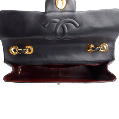 Chanel Vintage Black Lambskin Quilted Jumbo XL Flap