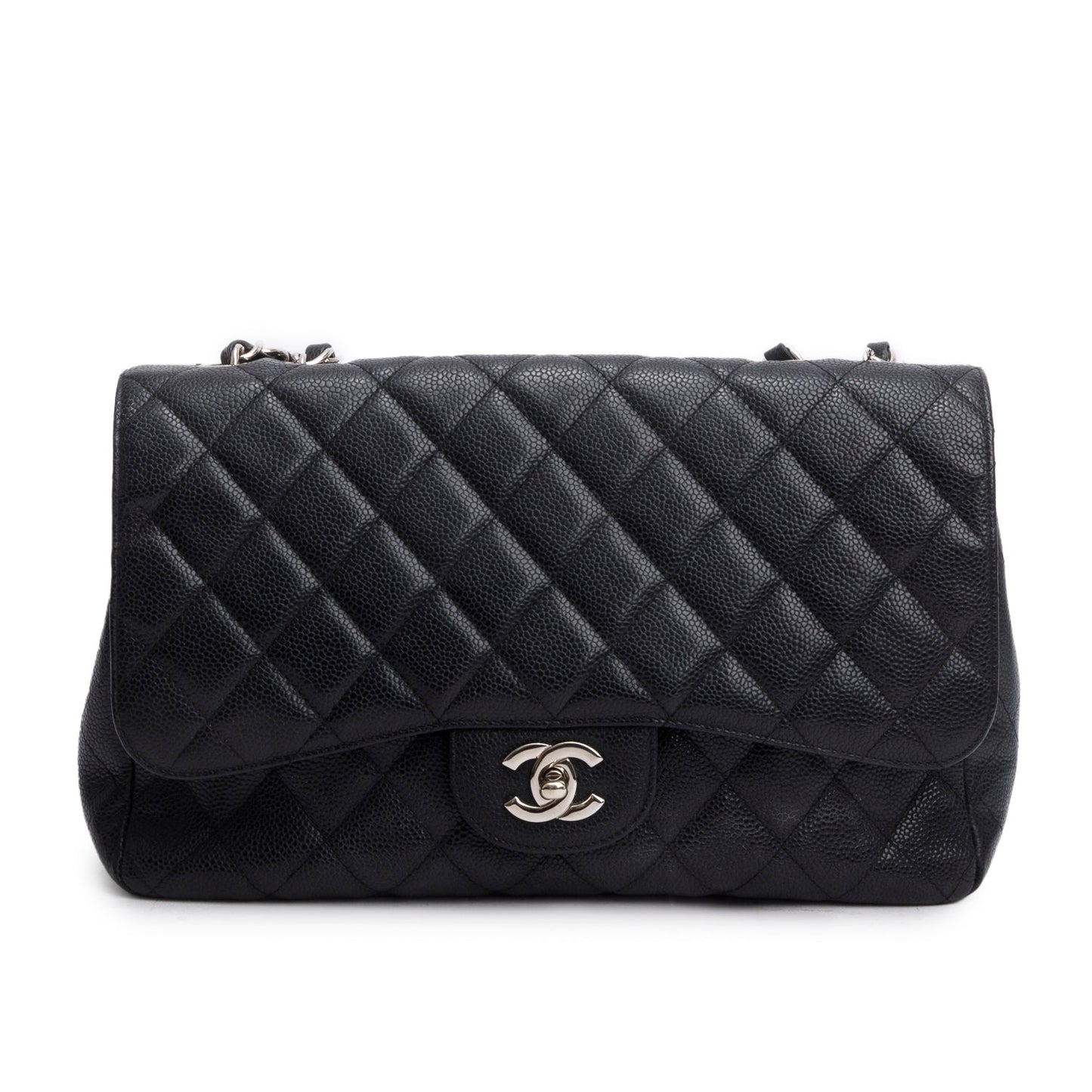 Chanel Black Caviar Jumbo Single Flap Bag