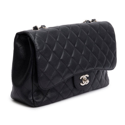 Chanel Black Caviar Jumbo Single Flap Bag