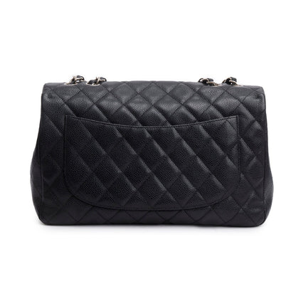Chanel Black Caviar Jumbo Single Flap Bag