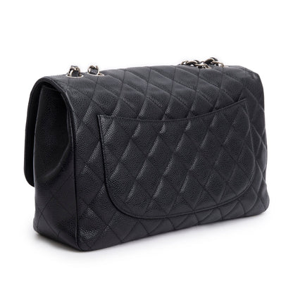 Chanel Black Caviar Jumbo Single Flap Bag
