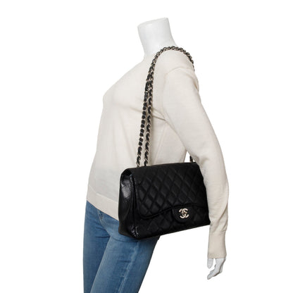 Chanel Black Caviar Jumbo Single Flap Bag
